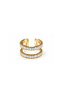 ANEL DUPLO ZIRCÔNIA SHINE DOURADO