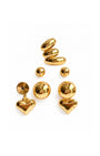 KIT DE BRINCO E EAR CUFF CORAÇÃO DOURADO