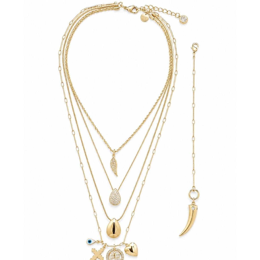 COLAR DESIGN CAMADAS ZIRCÔNIA DOURADO