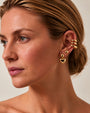 KIT DE BRINCO E EAR CUFF CORAÇÃO DOURADO