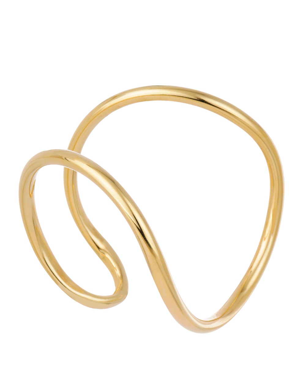 Bracelete Orgânico Dourado com Design Escultural e Linha Contínua