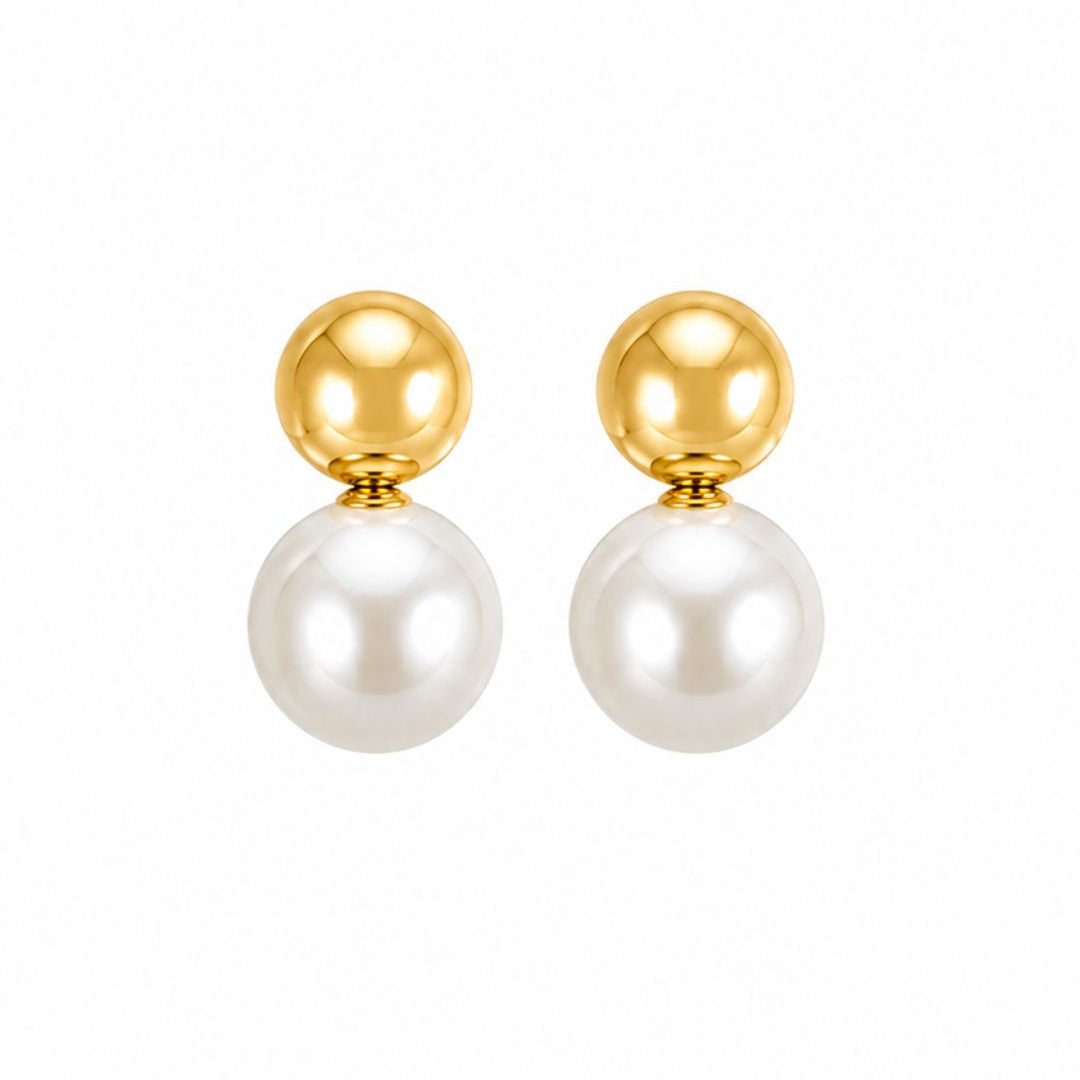 Brinco Canopla Pérola Dourado