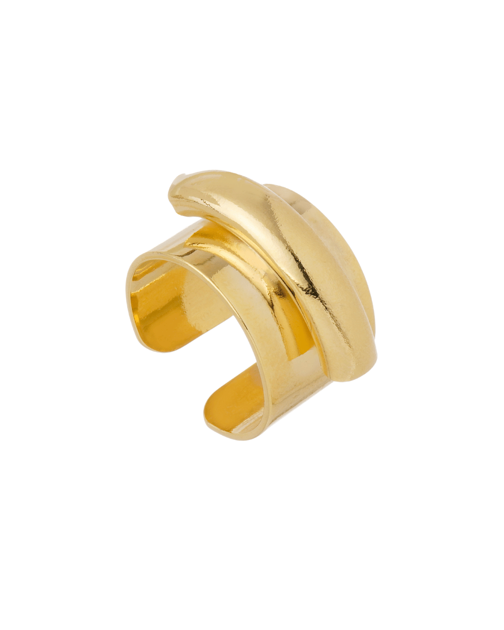 Anel Tubo Dourado Metallo | Volume e Uso Versátil
