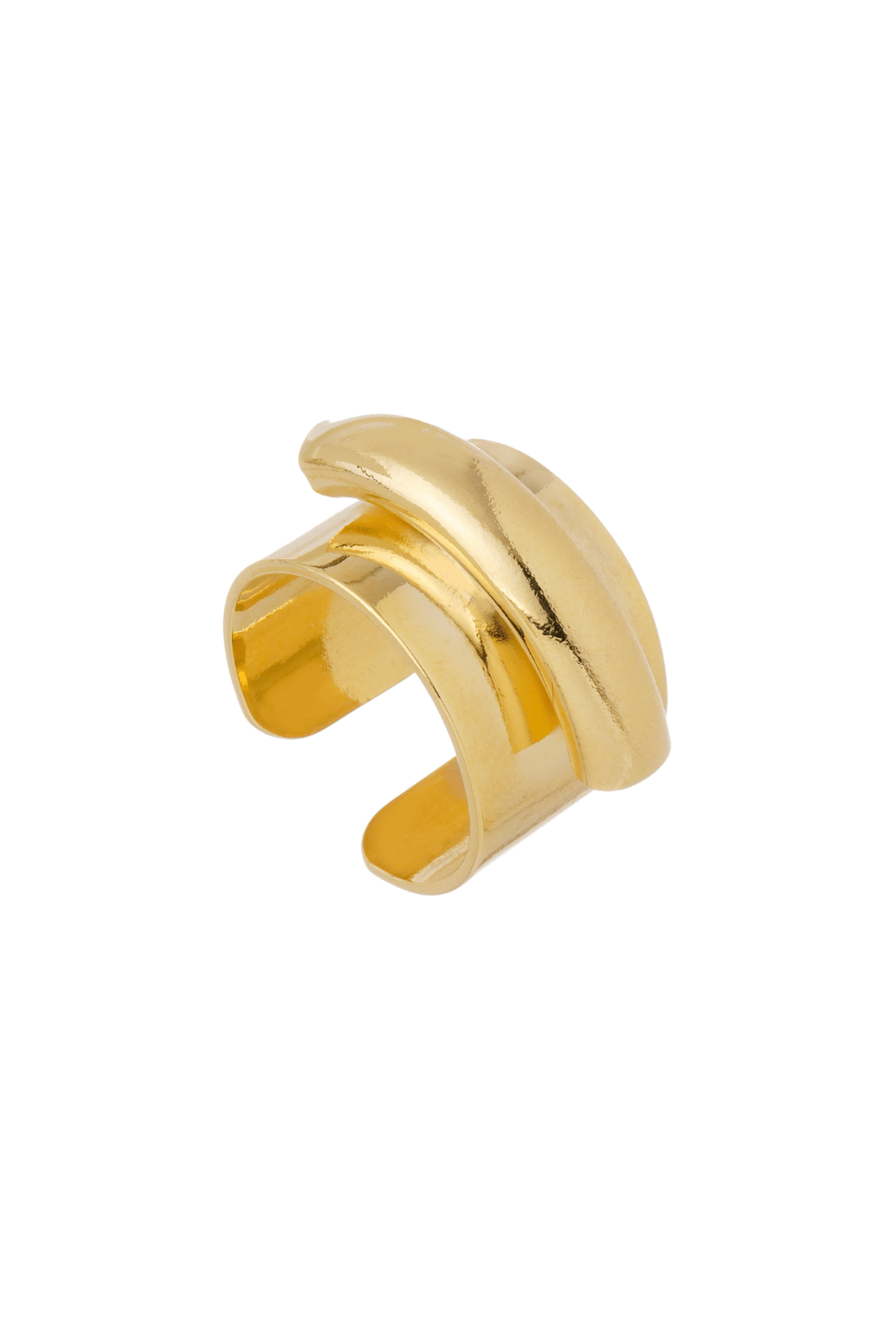 Anel Tubo Dourado Metallo | Volume e Uso Versátil