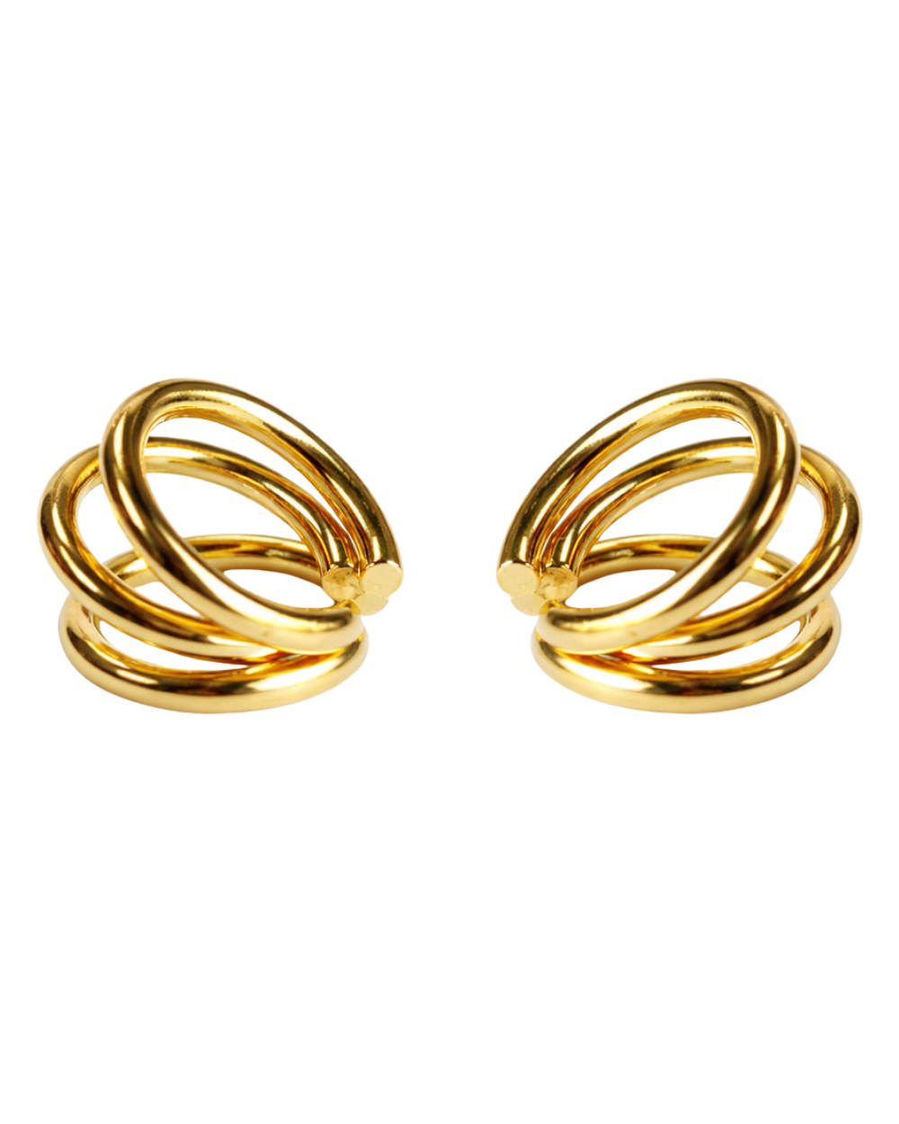 Kit Ear Cuff Aros em Banho Dourado – Volume Leve e Fluido