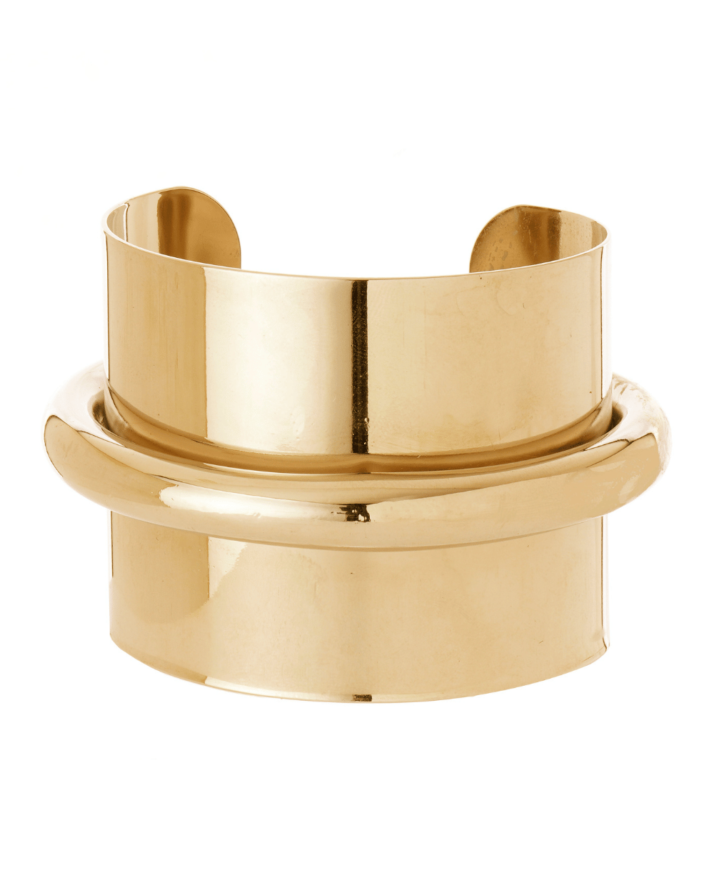 Bracelete Tubo Dourado com Design Minimalista e Estrutura Marcante