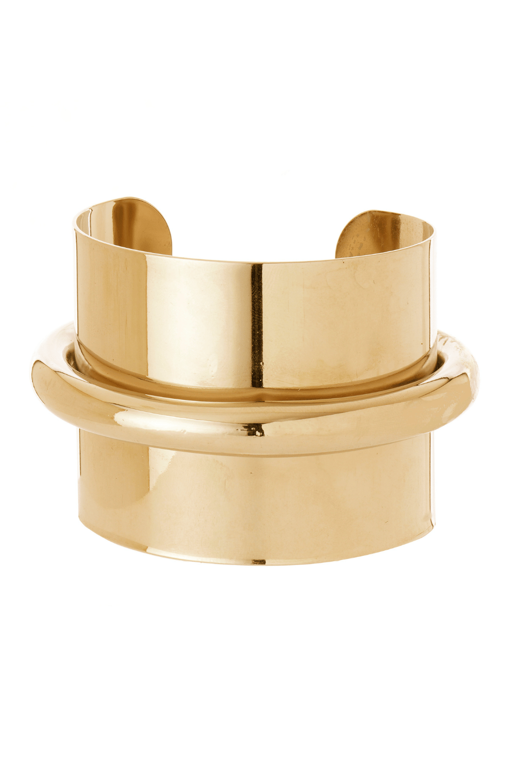 Bracelete Tubo Dourado com Design Minimalista e Estrutura Marcante