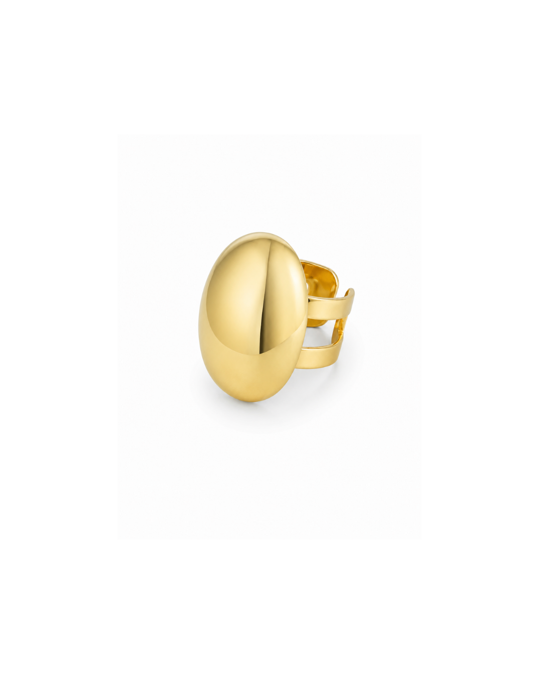 Anel Grande Oval Design Dourado
