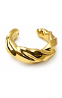 Bracelete Design Torção Dourado Eletroformação