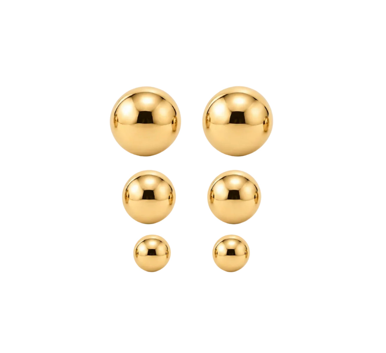 KIT DE BRINCOS ESFERAS PEQUENAS DOURADO