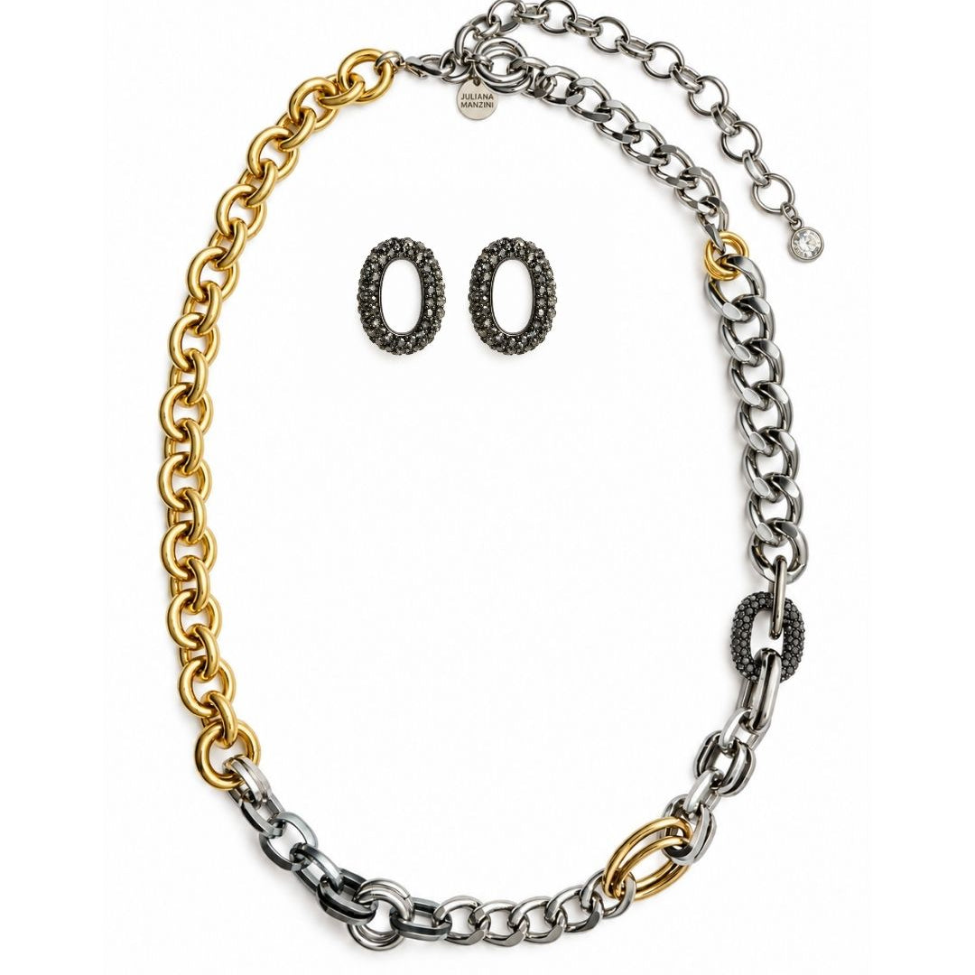 KIT COLAR 2 EM 1 E BRINCO ELOS MIX | STRASS APLICADOS