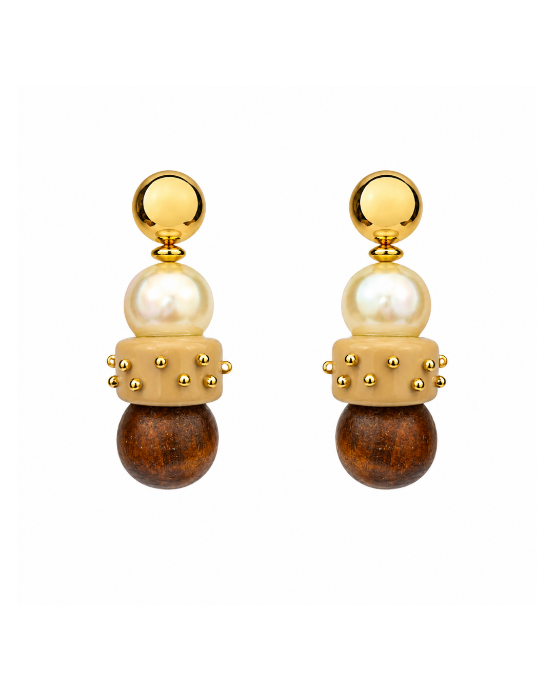 Brinco Longo Madeira Handmade Dourado | Western Glam