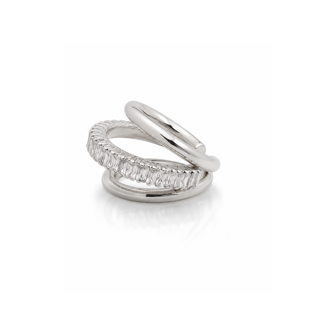 Ear Cuff Zircônia Shine Prateado