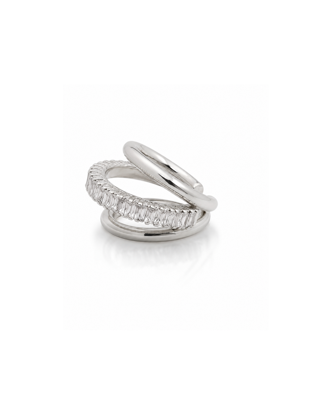 Ear Cuff Zircônia Shine Prateado