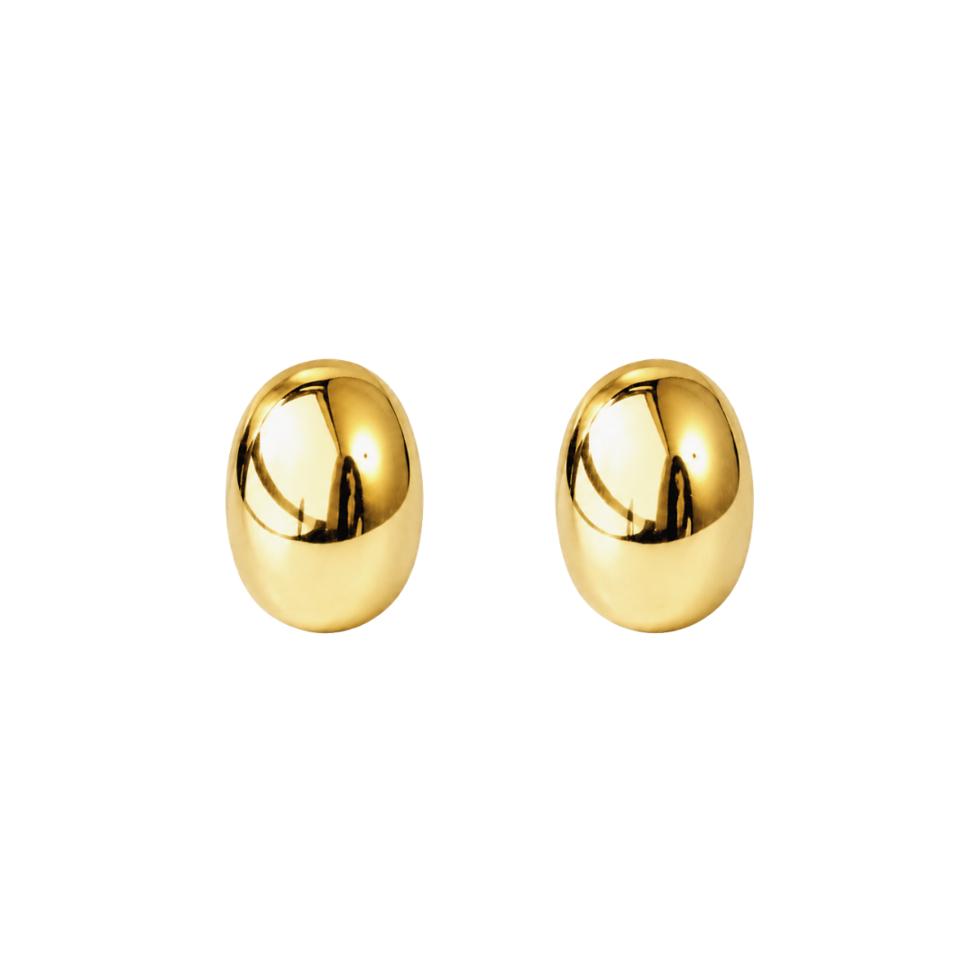 Brinco Médio Oval Design Dourado