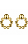 Brinco Feminino Dourado com Esferas e Design Frontal | Western Glam
