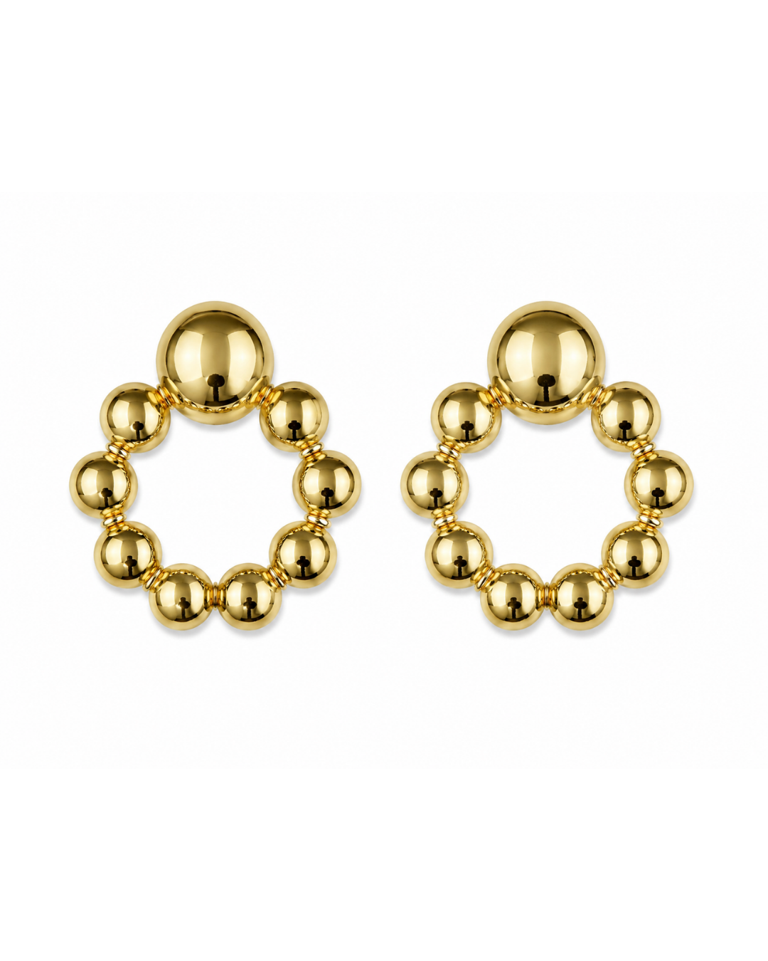 Brinco Feminino Dourado com Esferas e Design Frontal | Western Glam