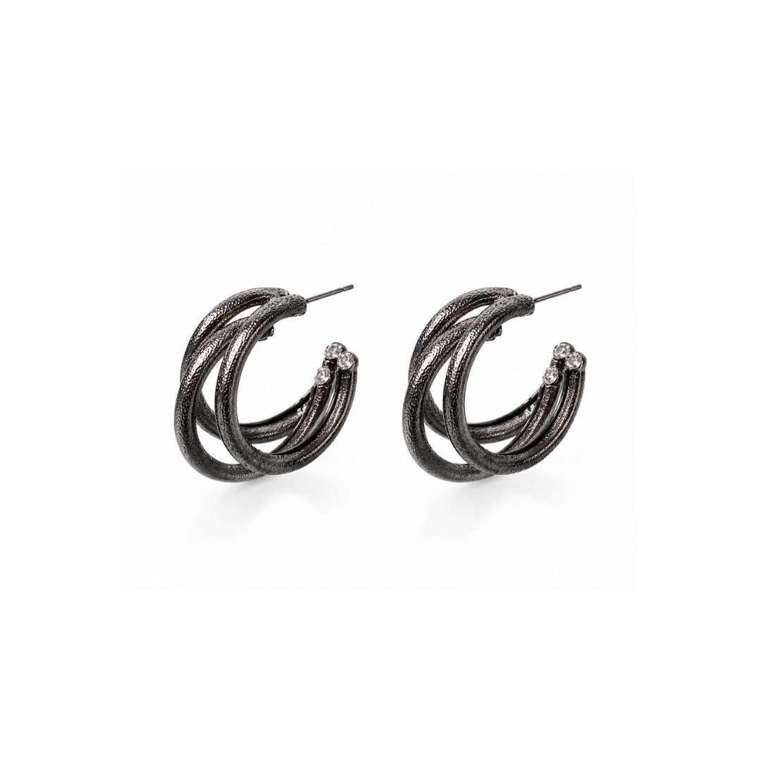 BRINCO ARGOLA AROS DESIGN GRAFITE