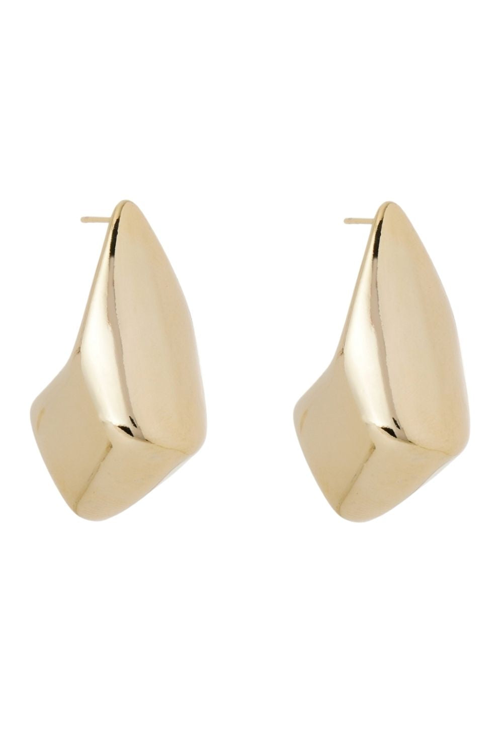 Brinco Triangular Presenza Dourado com Volume Polido