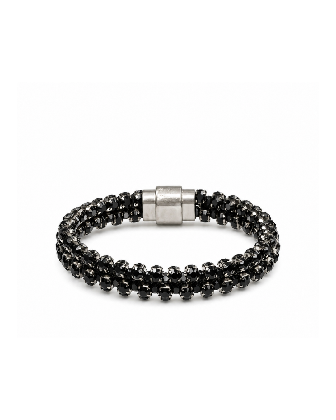 Pulseira Shine Black Diamond com Strass e Fecho Ímã | Juliana Manzini