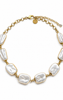 Colar Feminino com Pérolas Orgânicas e Banho Dourado | Western Glam