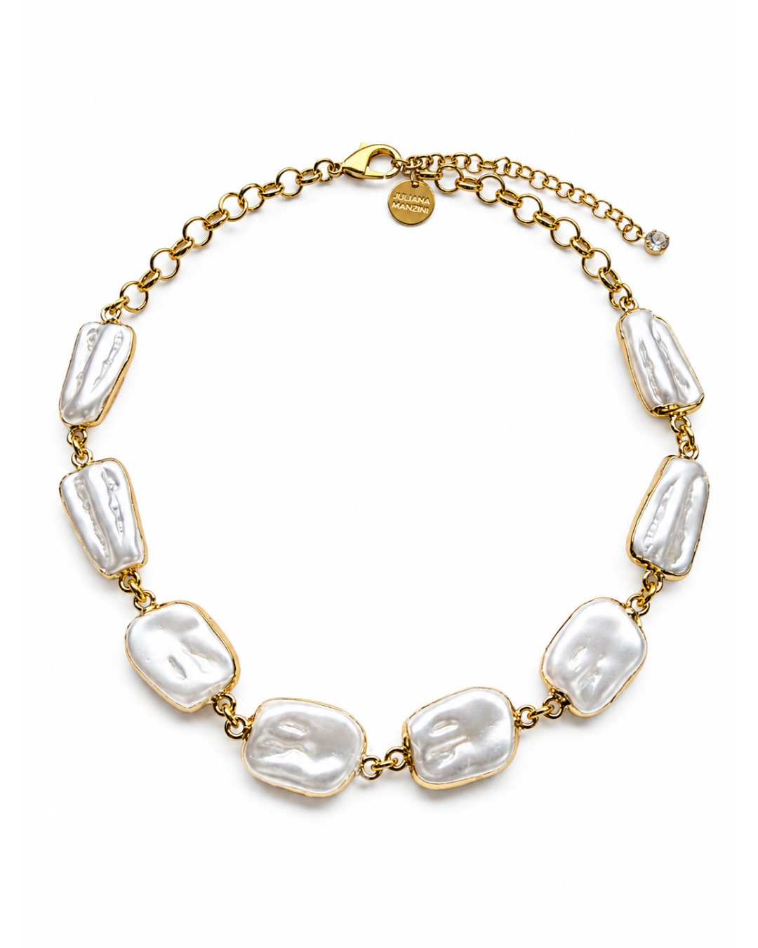 Colar Feminino com Pérolas Orgânicas e Banho Dourado | Western Glam