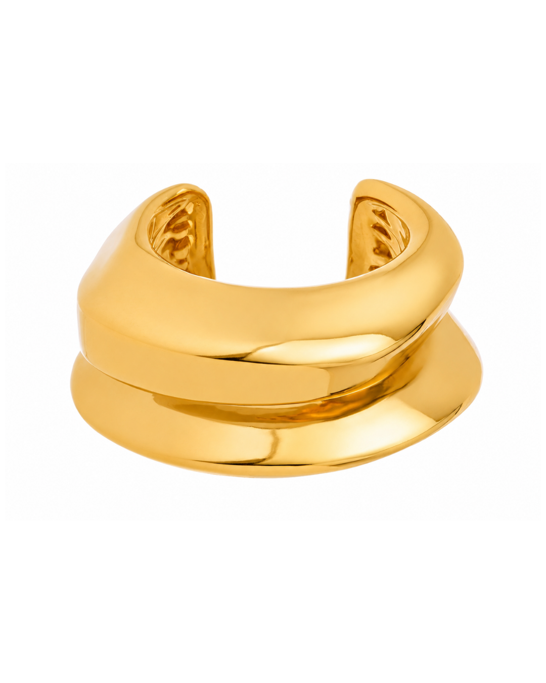 Maxi Bracelete Design Wave Dourado Eletroformação