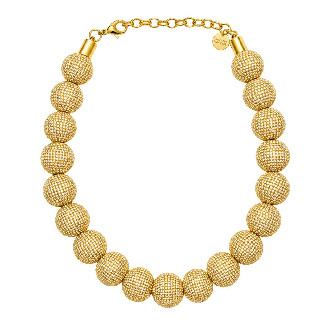 COLAR CURTO ESFERAS SHINE DOURADO