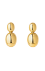 Brinco Duplo Oval Design Dourado