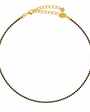 COLAR CURTO STRASS PRETO DOURADO