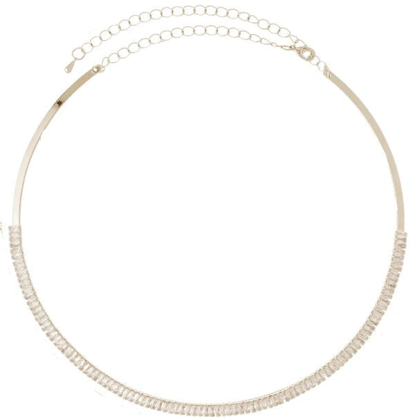 Choker Riviera Prateada com Zircônias e Brilho Contínuo