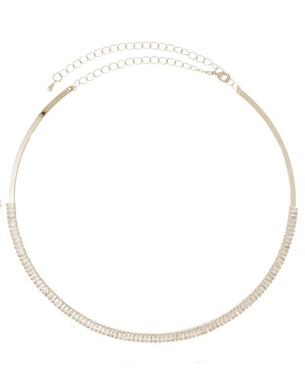Choker Riviera Prateada com Zircônias e Brilho Contínuo