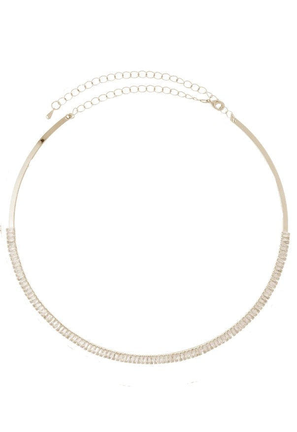 Choker Riviera Prateada com Zircônias e Brilho Contínuo