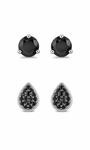 Kit de Brincos Ponto de Luz Black Diamond e Hematite Prateado