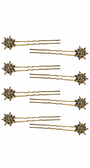 Kit de Presilhas Star Ouro Vintage com Strass Hematite