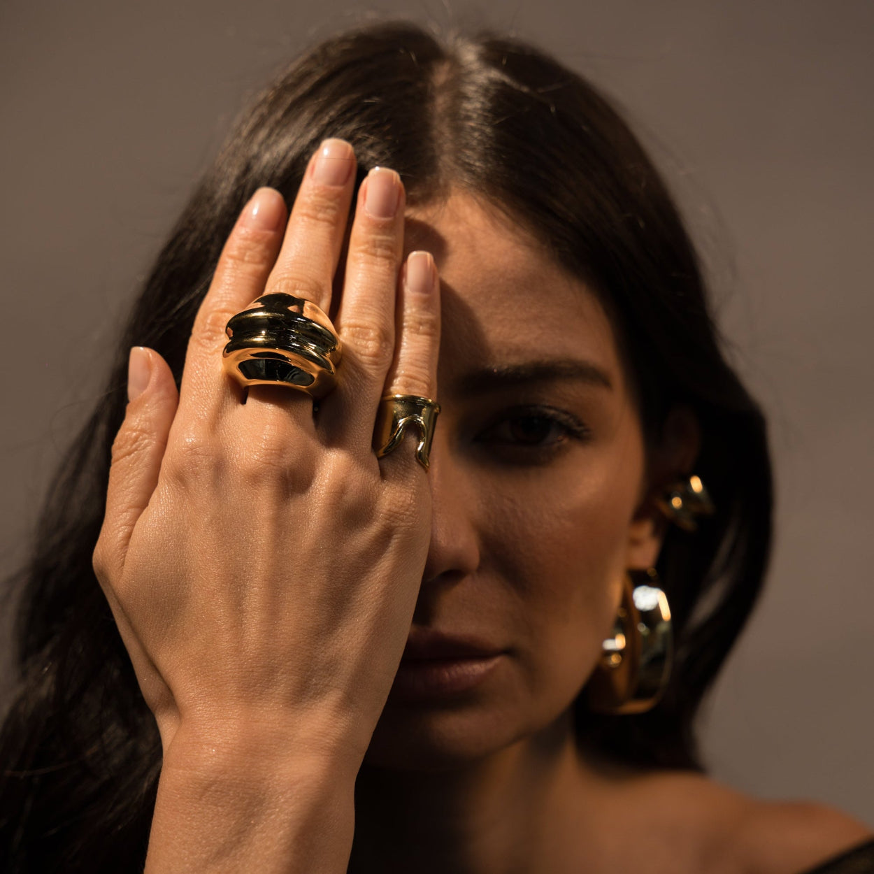 Maxi Anel Prateado Bold | Design Escultural em Eletroformação