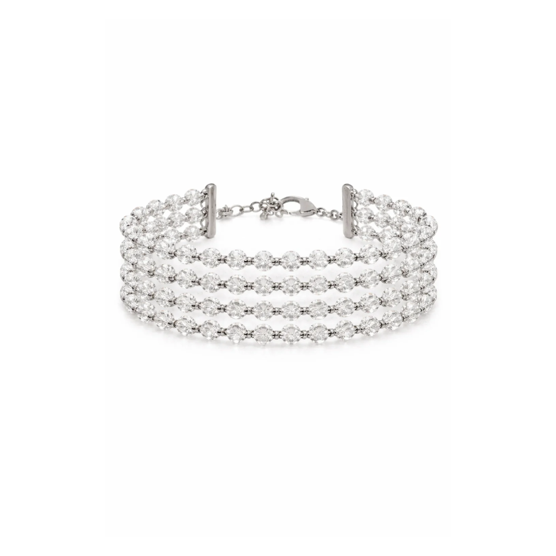 Pulseira Aura Prateada com Design Contemporâneo