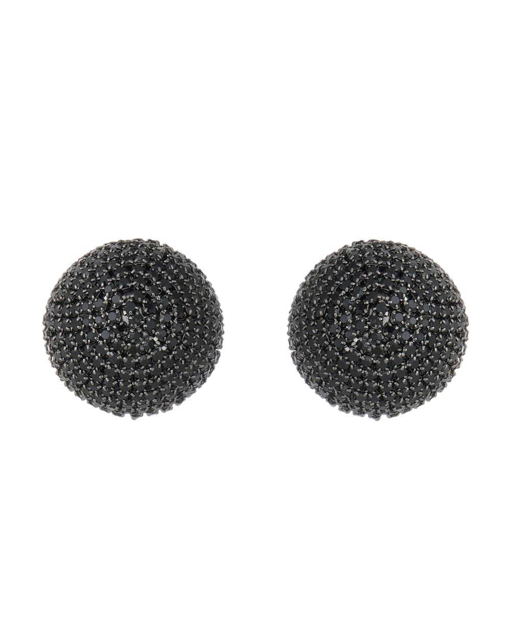 Brinco Pequeno Prateado com Strass Preto | Canopla Elegante