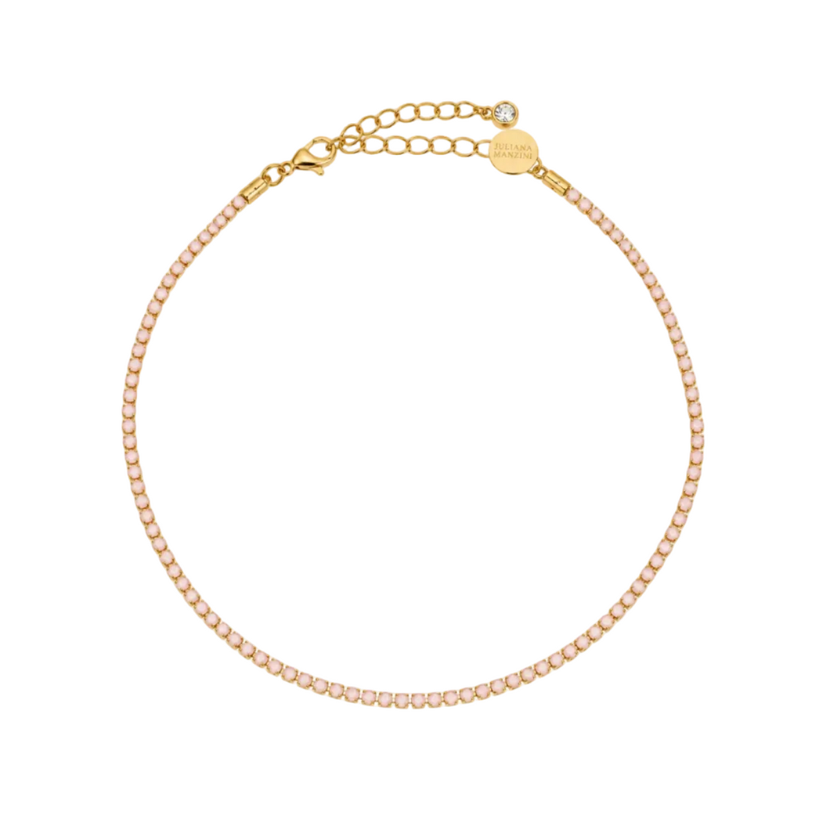 COLAR CURTO STRASS ROSE DOURADO