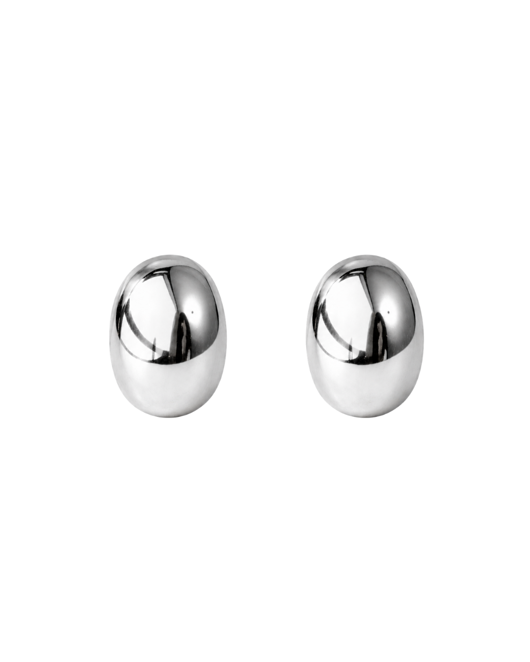 Brinco Grande Oval Design Prateado