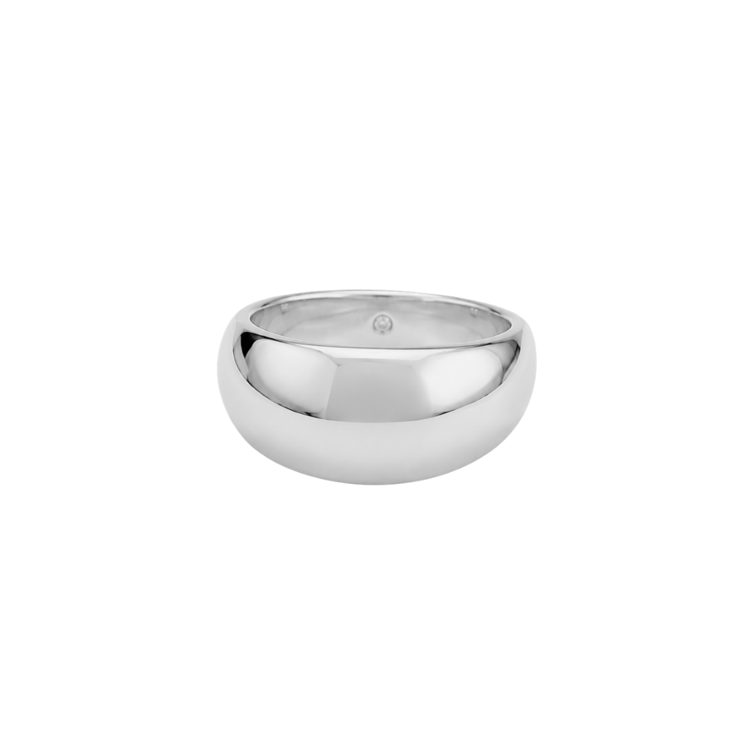 Anel Bold Feminino Prateado com Design Minimalista | Western Glam