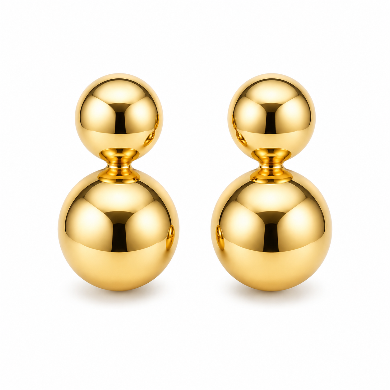 BRINCO DUPLO GRANDE CANOPLA DOURADO
