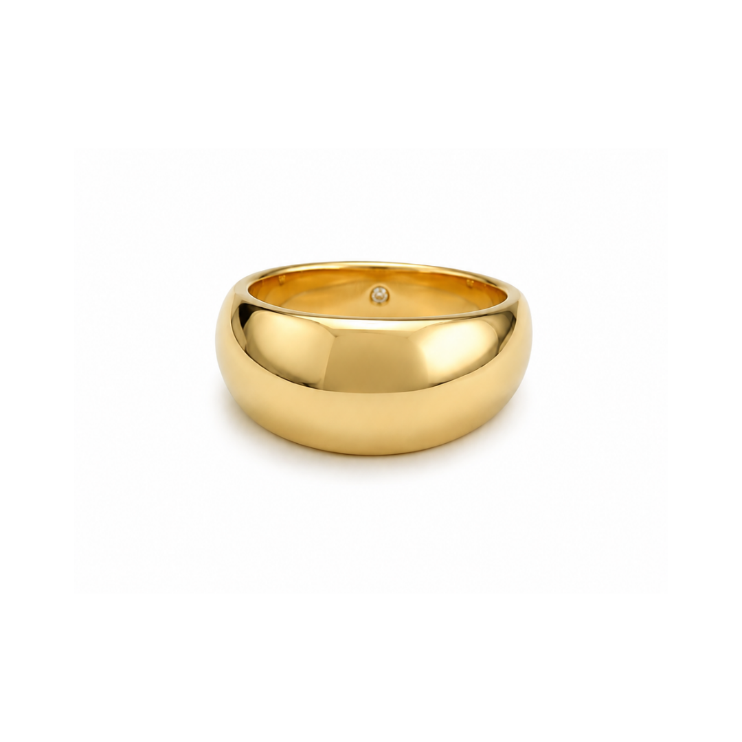 Anel Bold Feminino Dourado com Design Minimalista | Western Glam