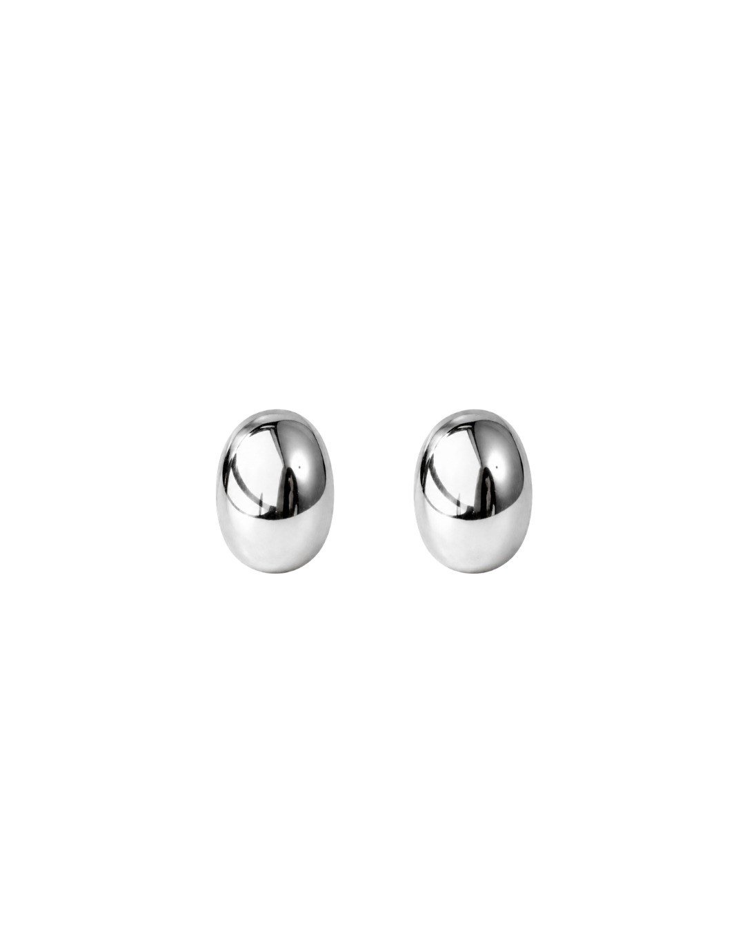 Brinco Pequeno Oval Design Prateado