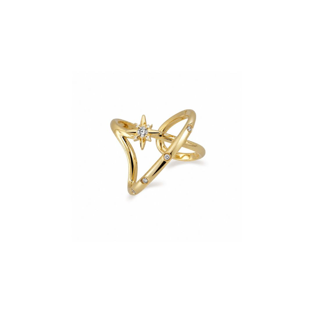 EAR CUFF ORGANIC ASTRAL DOURADO