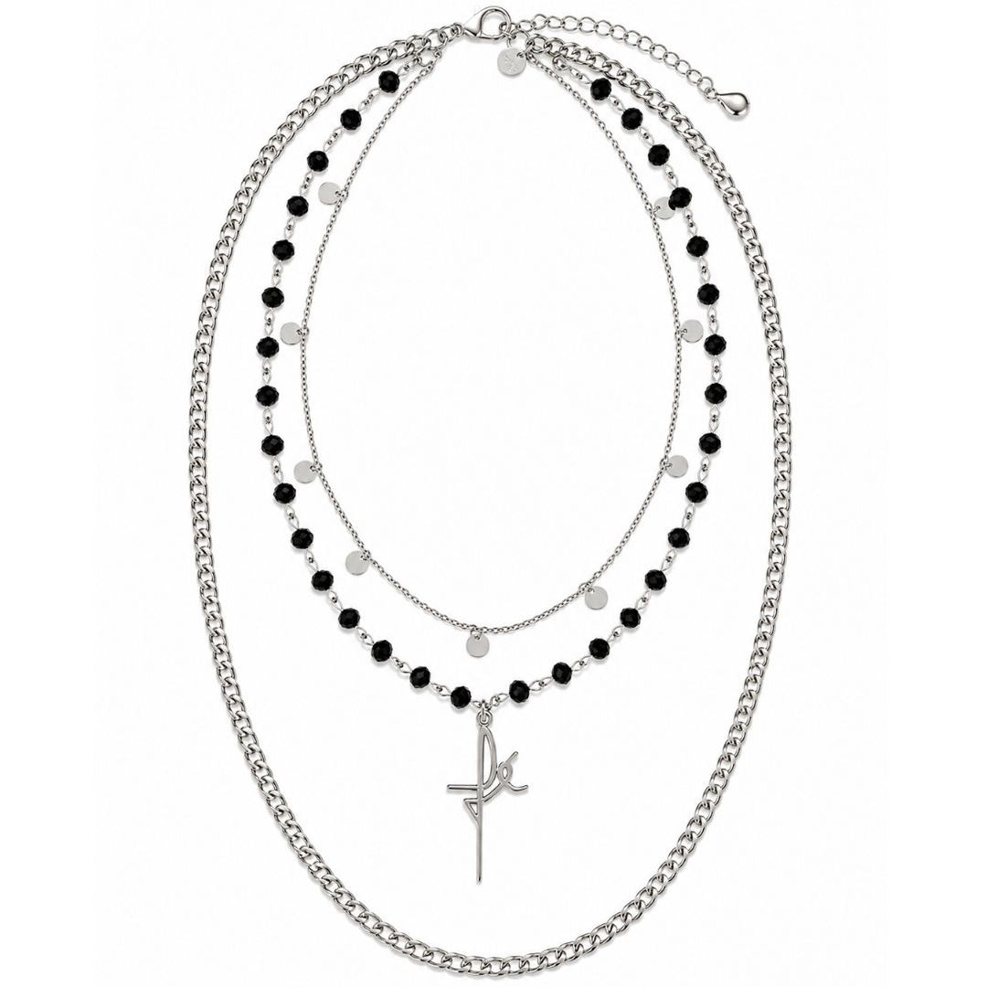 COLAR LONGO CAMADAS FAITH PRATEADO