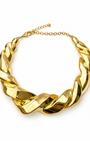 Colar Design Torção Dourado Eletroformação