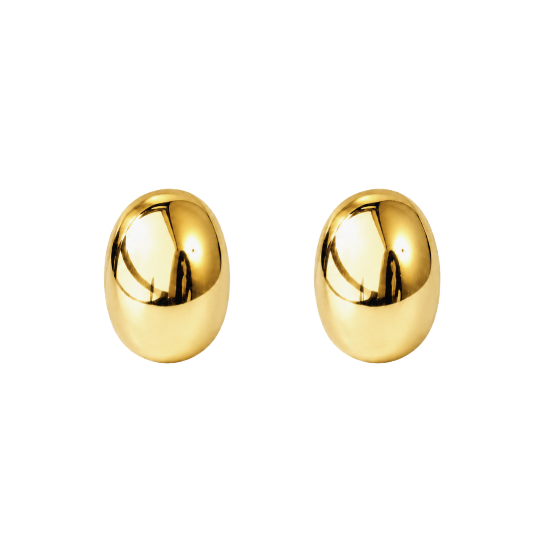 Brinco Grande Oval Design Dourado