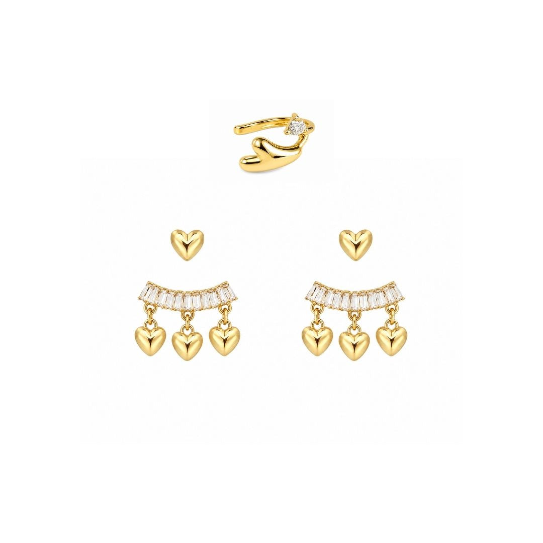 KIT DE BRINCO HEART SHINE DOURADO