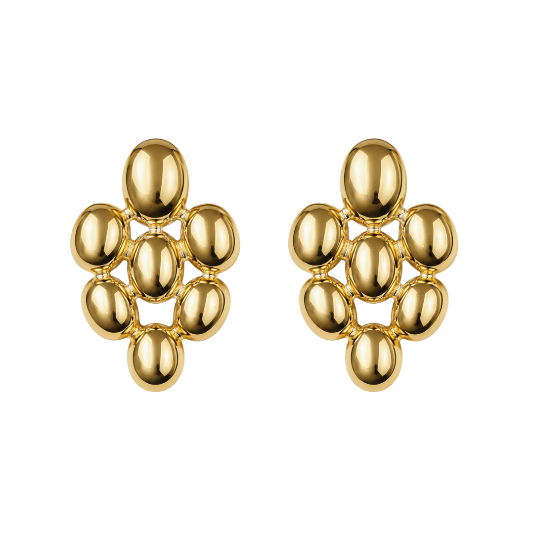 Maxi Brinco Oval Design Dourado